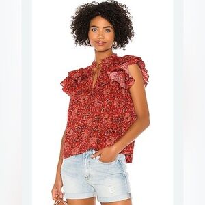 ULLA JOHNSON Gabi Top in Poppy Floral